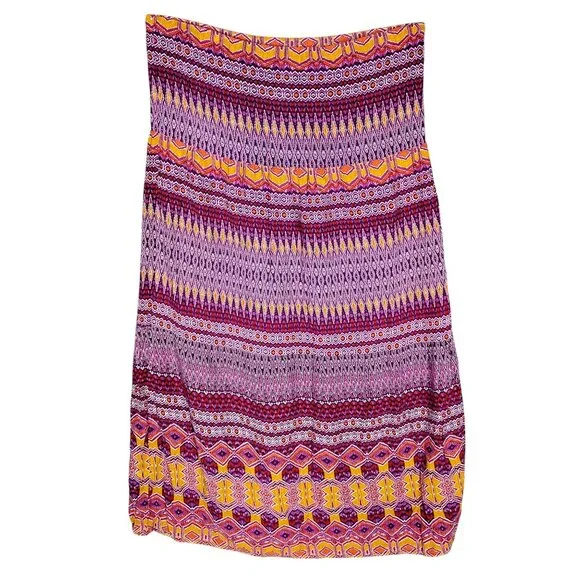 Mossimo Supply Co. Maxi Boho Skirt Size Small Pink and Orange Tones Aztec Print - Picture 7 of 10